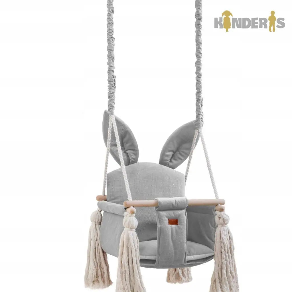 Velvet indoor swing for babies and children with backrest-2