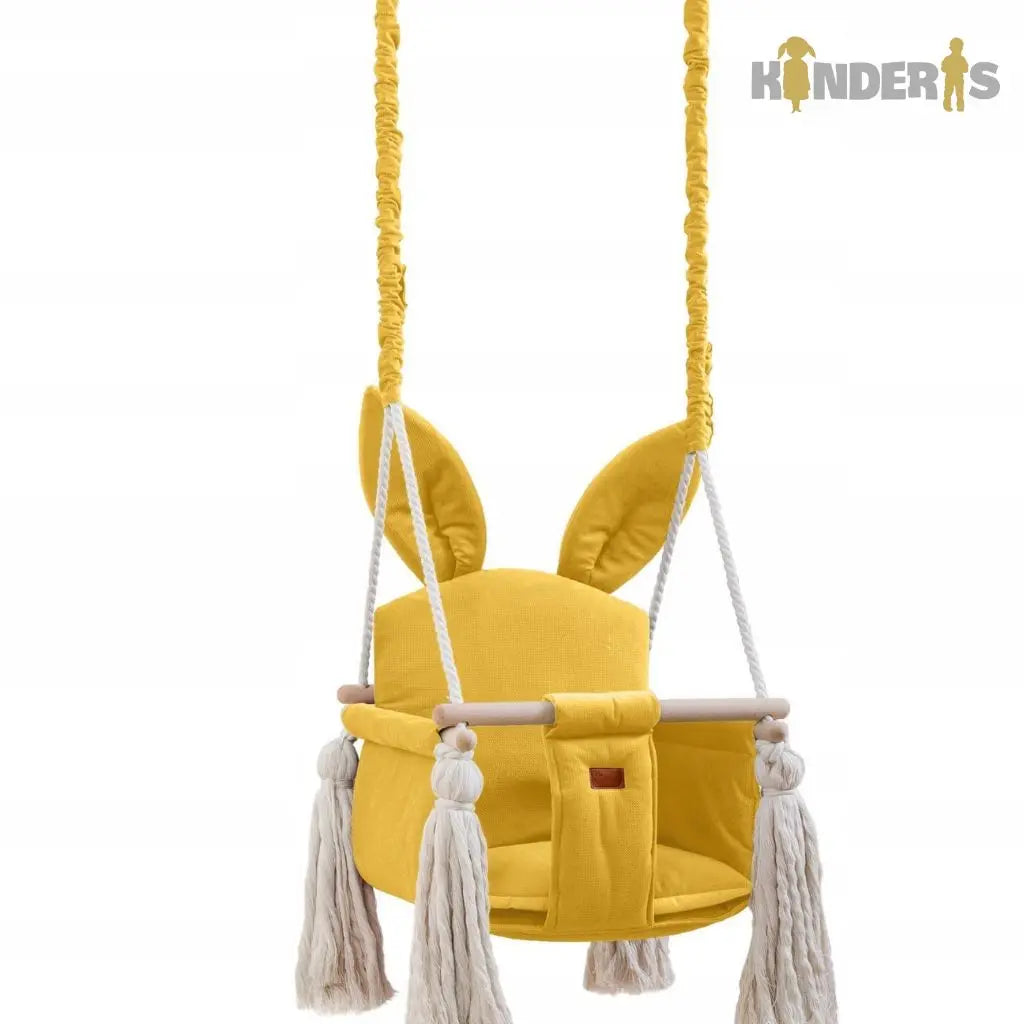 Velvet indoor swing for babies and children with backrest-3