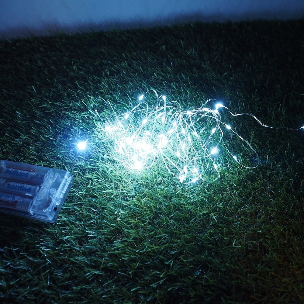 100 LED Girlianda, šaltai balta