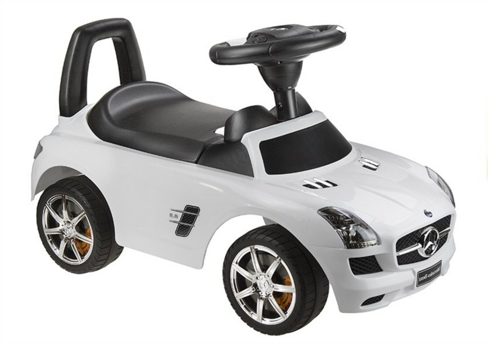 „Mercedes-Benz SLS AMG“ baltas – vaikiškas stumiamas automobilis