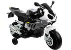 BMW S1000RR sidabrinis – elektrinis vaikiškas motociklas