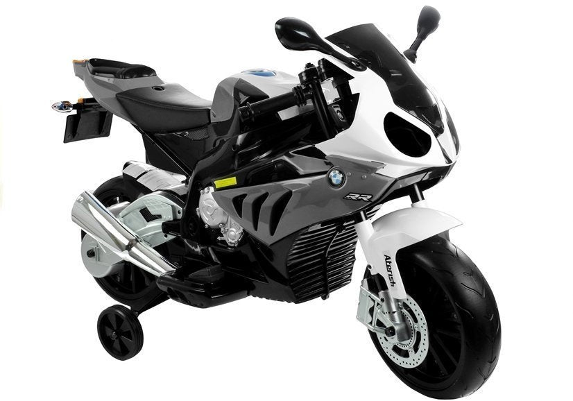 BMW S1000RR sidabrinis – elektrinis vaikiškas motociklas