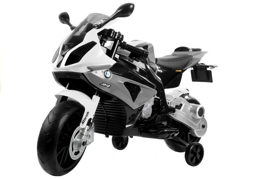 BMW S1000RR sidabrinis – elektrinis vaikiškas motociklas