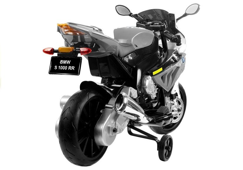 BMW S1000RR sidabrinis – elektrinis vaikiškas motociklas