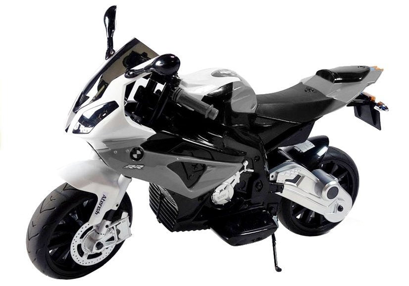 BMW S1000RR sidabrinis – elektrinis vaikiškas motociklas