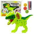 Dinozauro projektorius piešimui ir tapybai, 18 paveikslėlių, 2in1, su markeriais