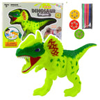 Dinozauro projektorius piešimui ir tapybai, 18 paveikslėlių, 2in1, su markeriais