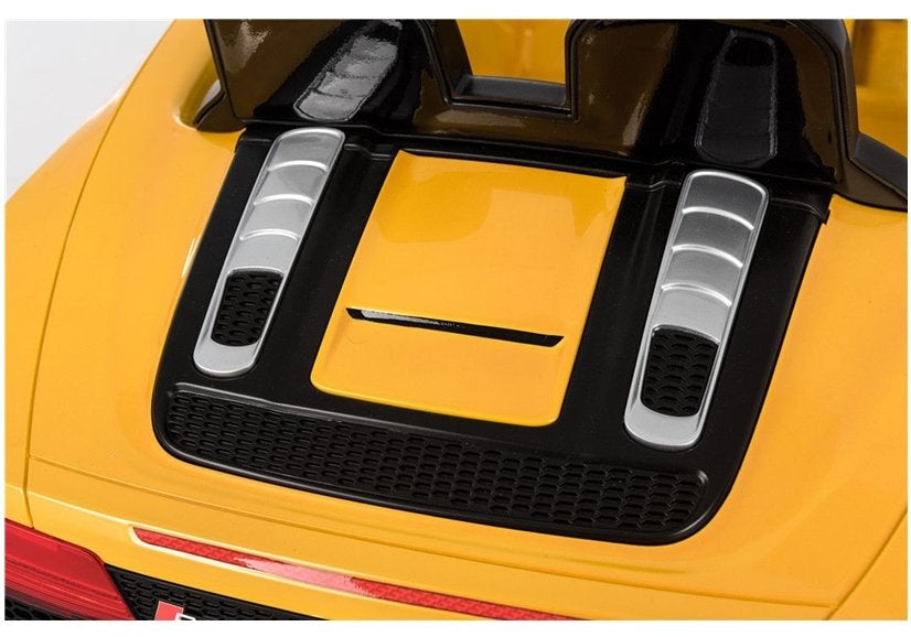 Audi R8 Spyder geltonas (dažytas) – elektrinis vaikiškas automobilis
