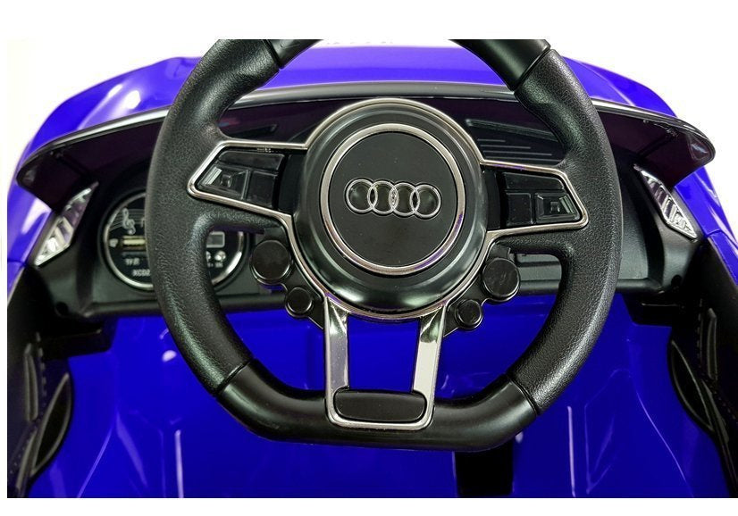 Audi R8 Spyder mėlynas (dažytas) – elektrinis vaikiškas automobilis