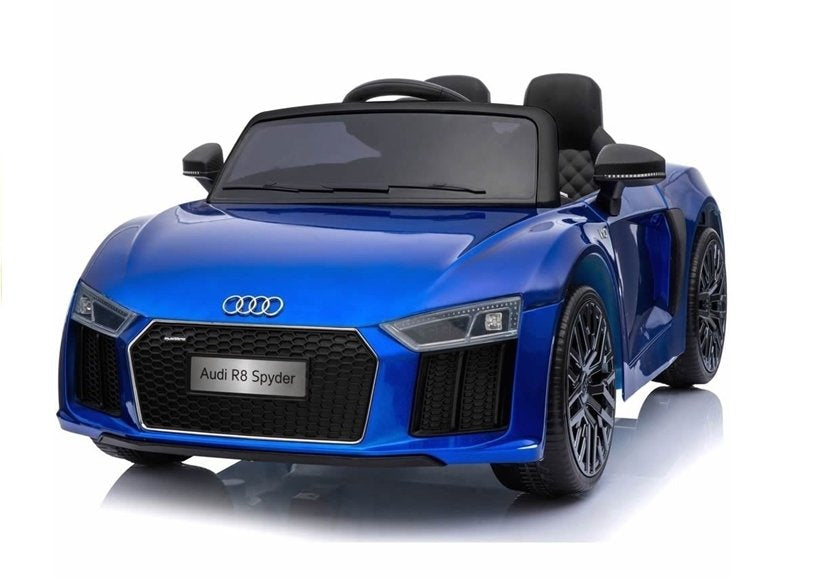 Audi R8 Spyder mėlynas (dažytas) – elektrinis vaikiškas automobilis