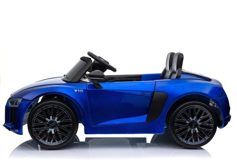 Audi R8 Spyder mėlynas (dažytas) – elektrinis vaikiškas automobilis
