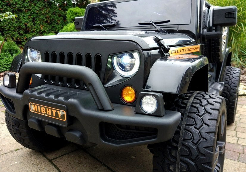 Jeep HL1668 4x4 juodas – elektrinis vaikiškas automobilis