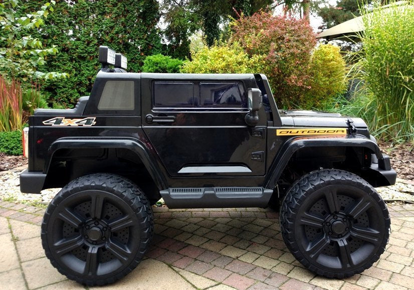 Jeep HL1668 4x4 juodas – elektrinis vaikiškas automobilis