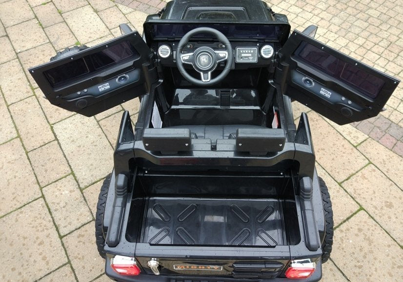 Jeep HL1668 4x4 juodas – elektrinis vaikiškas automobilis