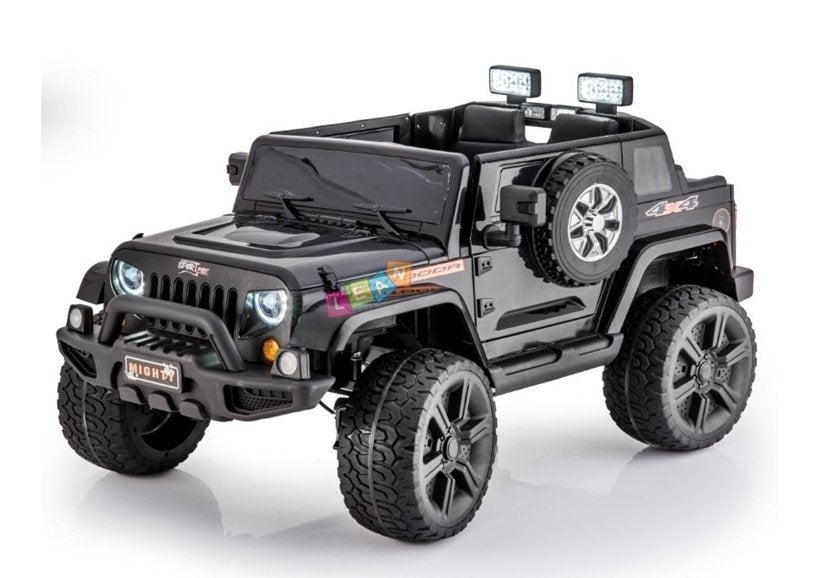Jeep HL1668 4x4 juodas – elektrinis vaikiškas automobilis
