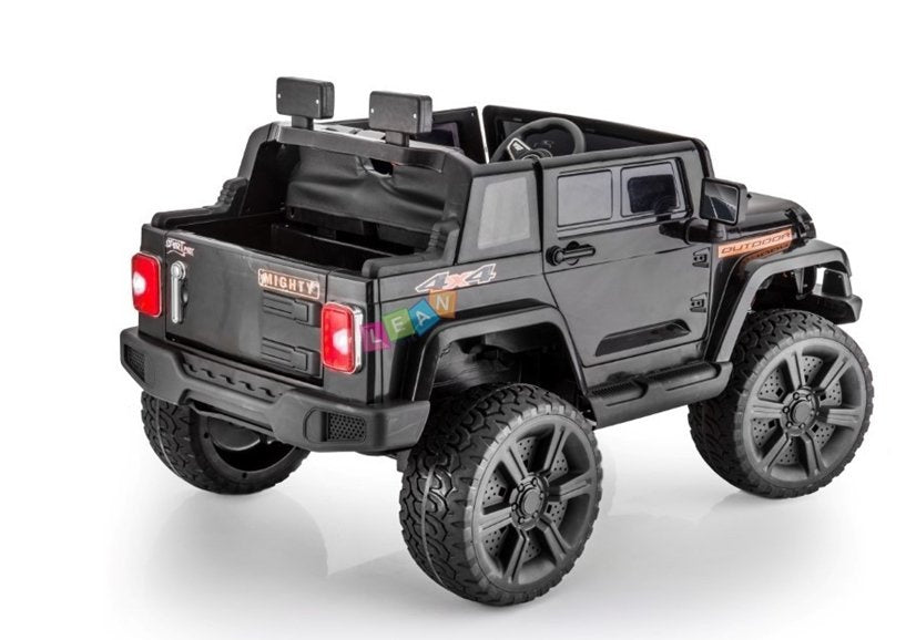 Jeep HL1668 4x4 juodas – elektrinis vaikiškas automobilis