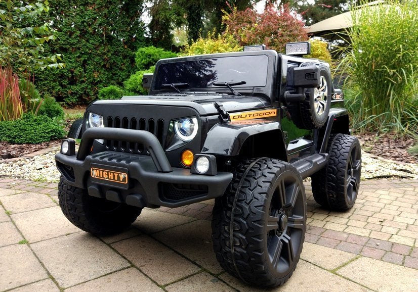 Jeep HL1668 4x4 juodas – elektrinis vaikiškas automobilis
