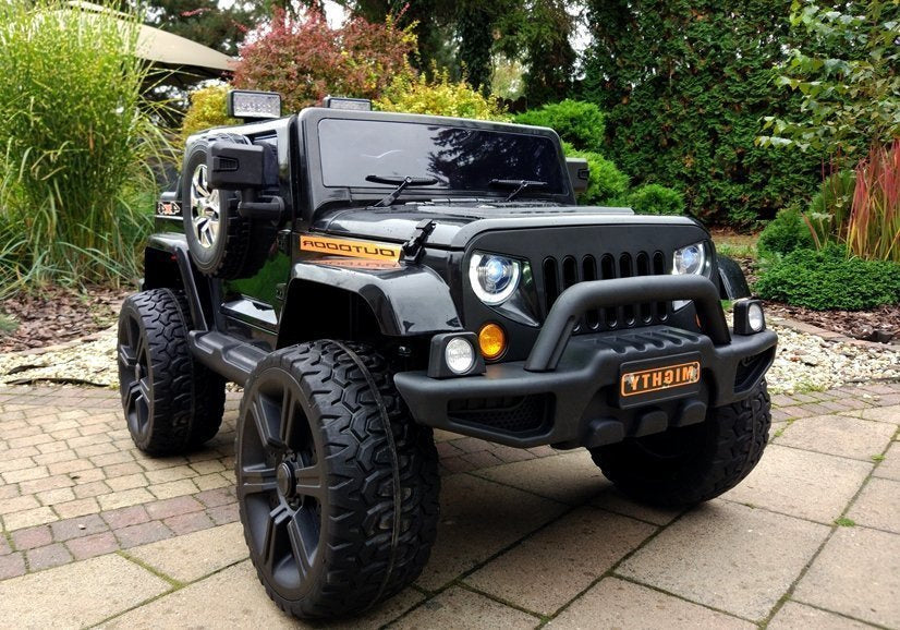 Jeep HL1668 4x4 juodas – elektrinis vaikiškas automobilis