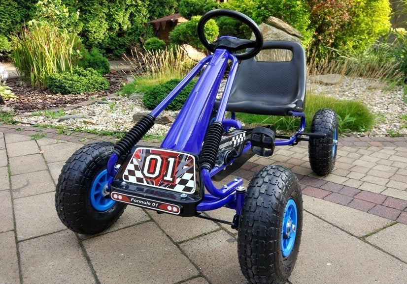 A-15 Go-Cart – mėlynas su pripučiamais ratais