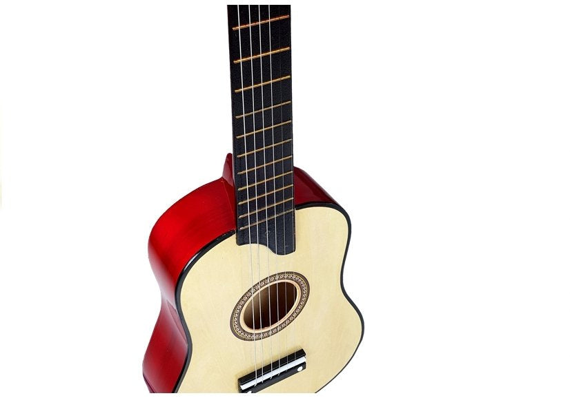 Smėlinė medinė gitara su mediatoriumi