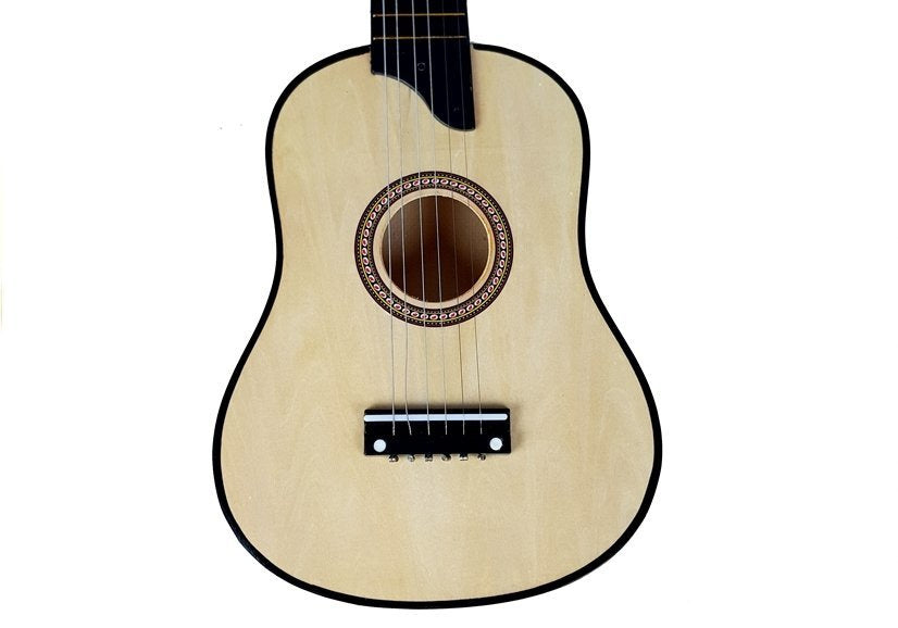 Smėlinė medinė gitara su mediatoriumi