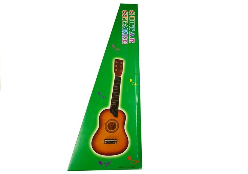 Smėlinė medinė gitara su mediatoriumi