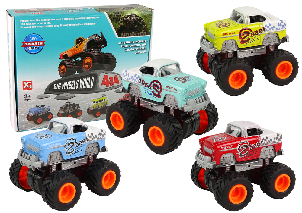 4x4 klasikinis didelių ratų modelis – 4 spalvos