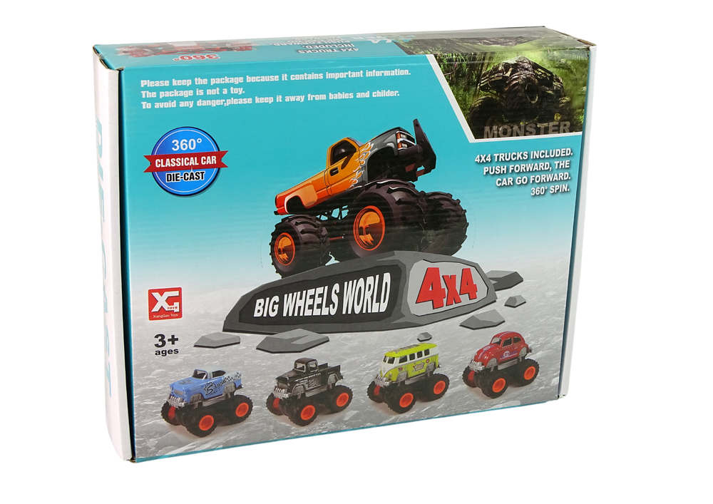 4x4 klasikinis didelių ratų modelis – 4 spalvos