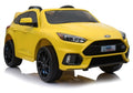 Ford Focus RS geltonas – elektrinis vaikiškas automobilis
