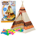 Indėnų tipi palapinė vaikams + 60 kamuoliukų 155 cm