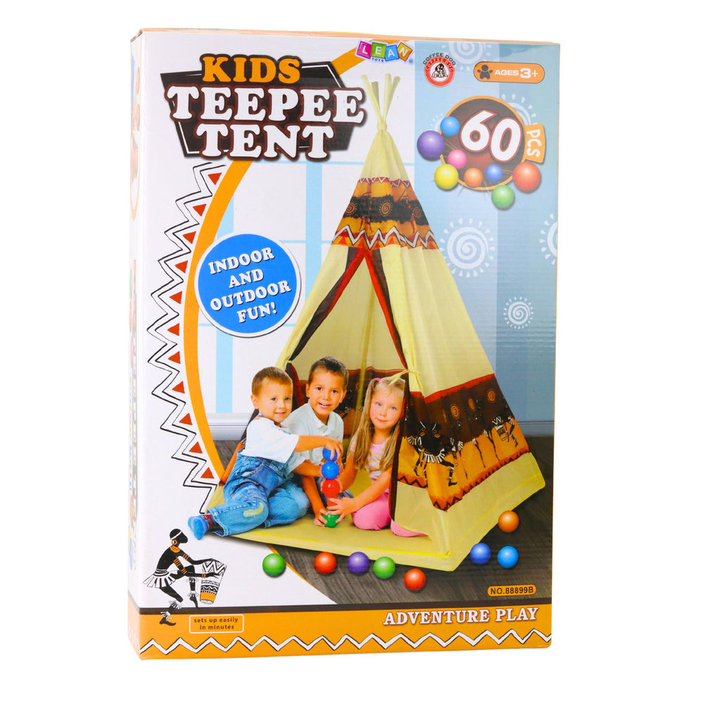 Indėnų tipi palapinė vaikams + 60 kamuoliukų 155 cm
