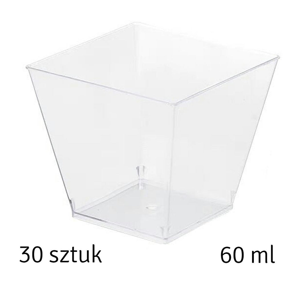 30 permatomų puodelių rinkinys