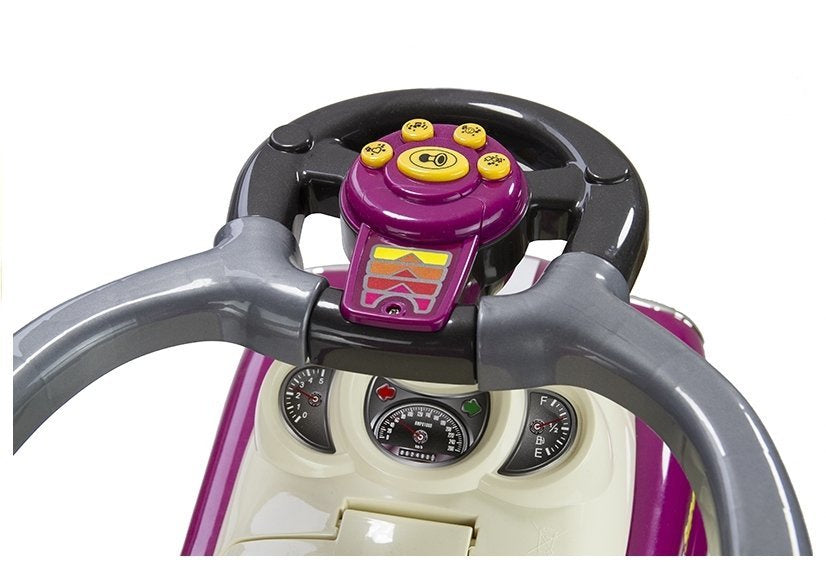 Violetinis Coupe automobilis – važiuoklė su tėvų rankena