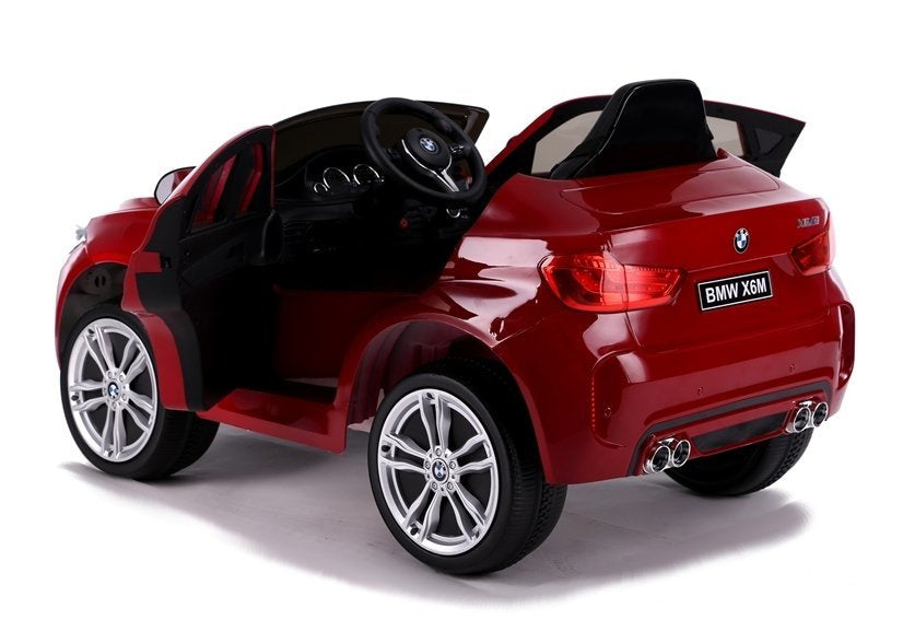 BMW X6 raudonas – elektrinis vaikiškas automobilis