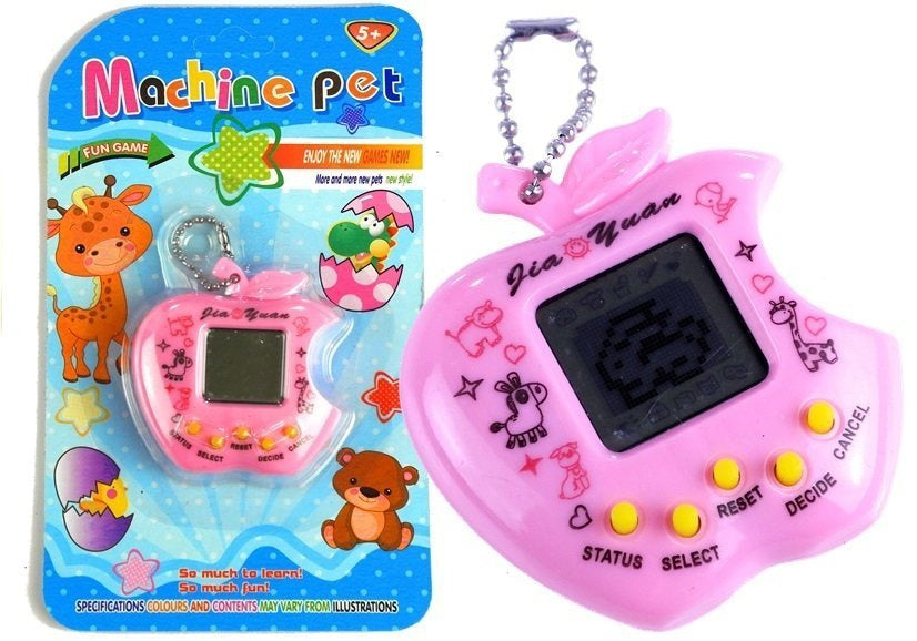 Elektroninis Tamagotchi gyvūnėlis (rožinis, obuolio formos)