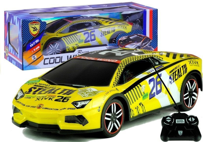 Nuotoliniu būdu valdomas sportinis automobilis R/C (geltonas)