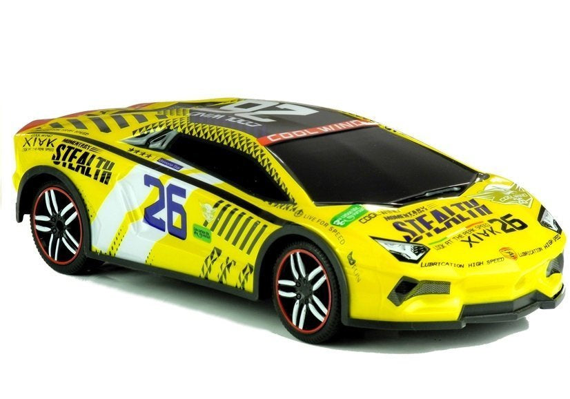 Nuotoliniu būdu valdomas sportinis automobilis R/C (geltonas)