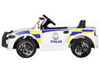 Policijos elektrinis vaikiškas automobilis – baltas