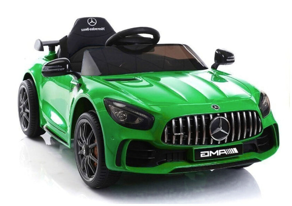 Mercedes GTR elektrinis vaikiškas automobilis – žalias