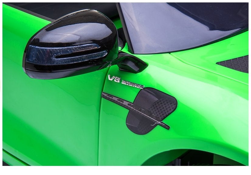 Mercedes GTR elektrinis vaikiškas automobilis – žalias