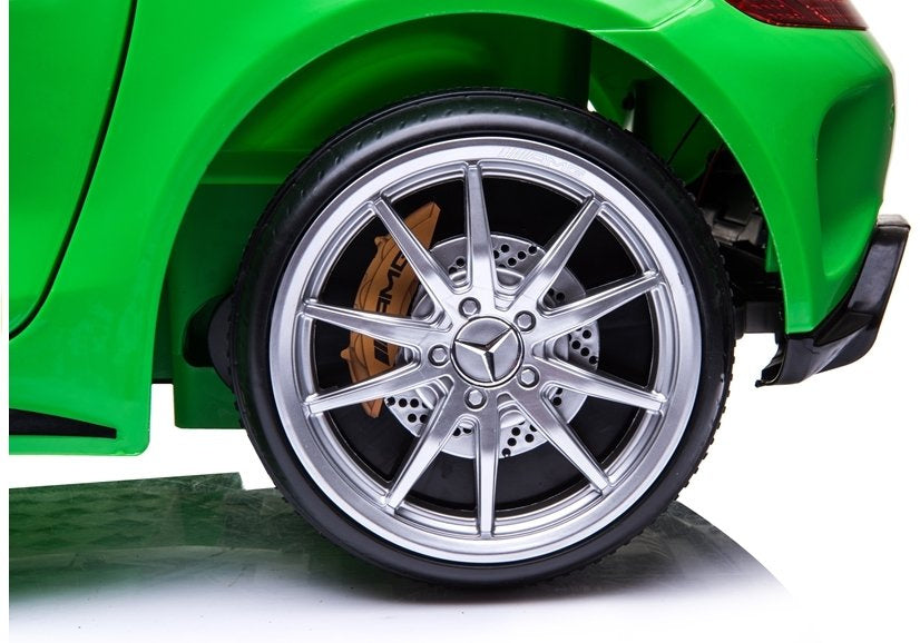 Mercedes GTR elektrinis vaikiškas automobilis – žalias