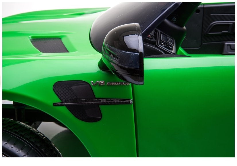 Mercedes GTR elektrinis vaikiškas automobilis – žalias
