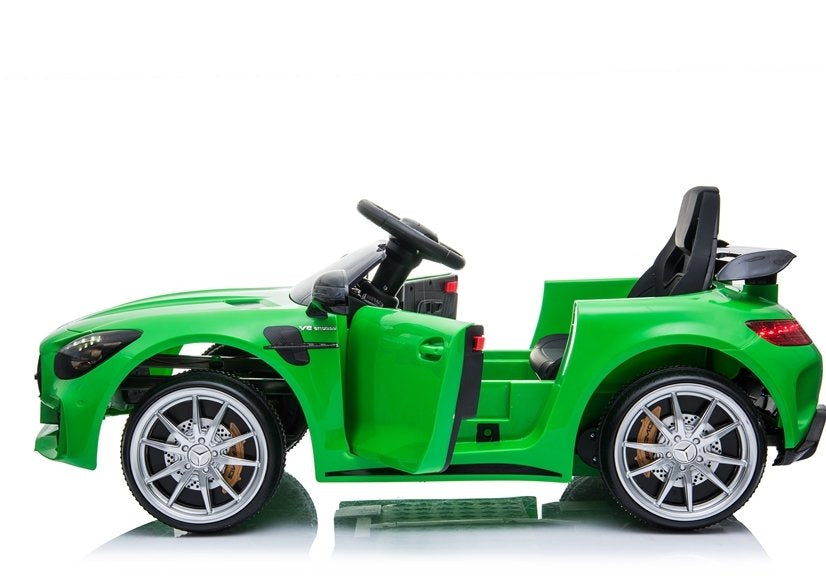 Mercedes GTR elektrinis vaikiškas automobilis – žalias