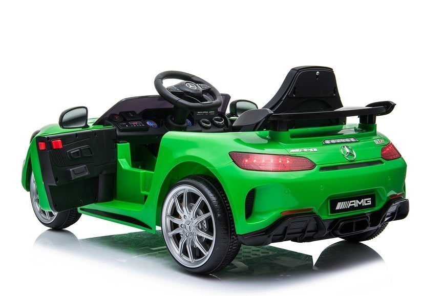 Mercedes GTR elektrinis vaikiškas automobilis – žalias