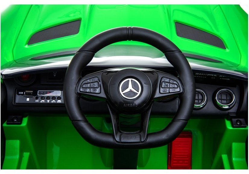 Mercedes GTR elektrinis vaikiškas automobilis – žalias