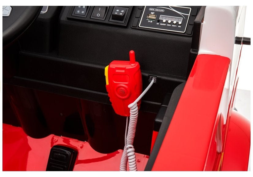 Gaisrinės automobilis raudonas – elektrinis vaikiškas automobilis