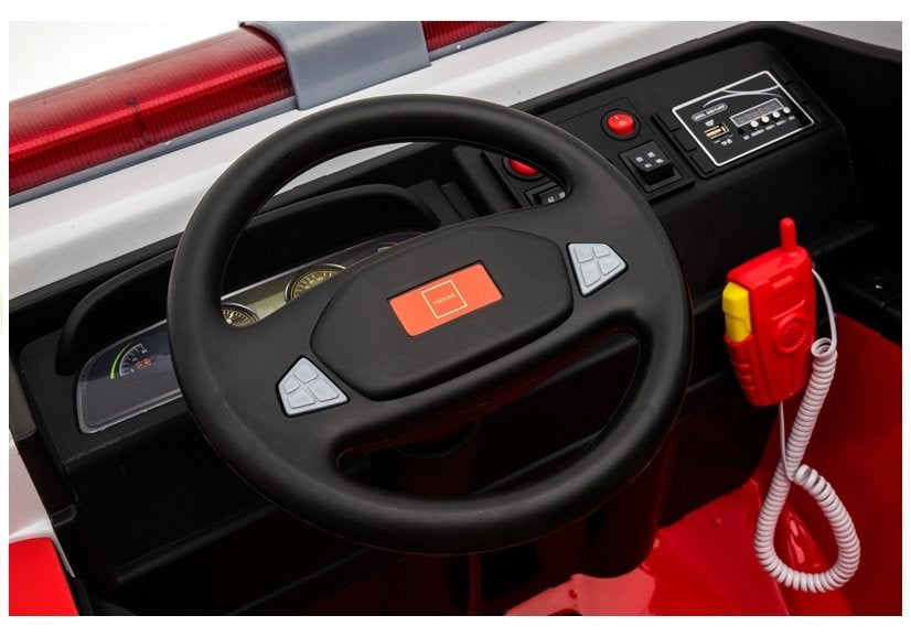 Gaisrinės automobilis raudonas – elektrinis vaikiškas automobilis