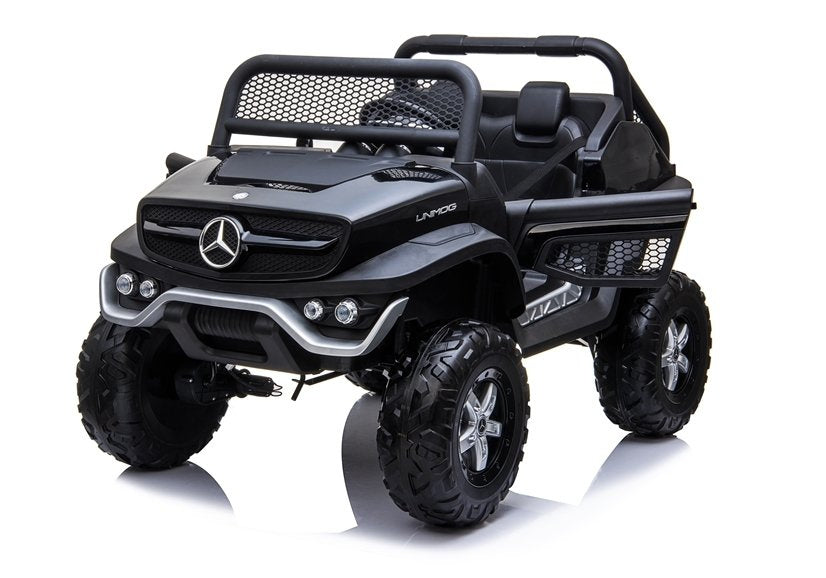 Elektrinis vaikiškas automobilis Mercedes Unimog juodas
