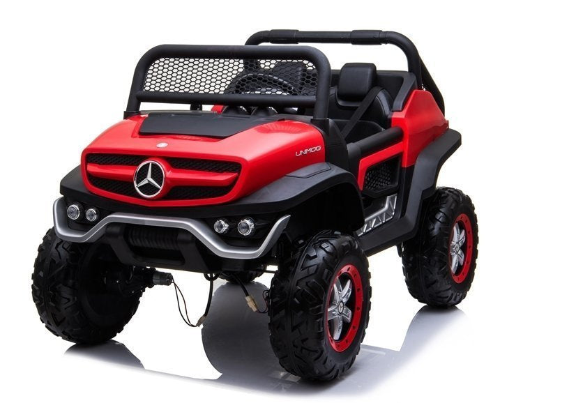 Elektrinis vaikiškas automobilis Mercedes Unimog raudonas