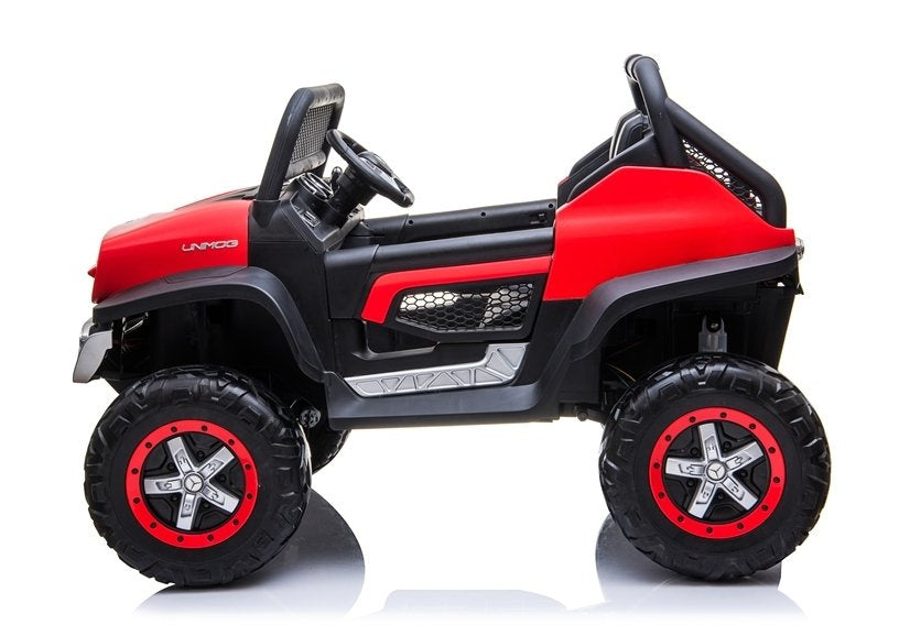 Elektrinis vaikiškas automobilis Mercedes Unimog raudonas